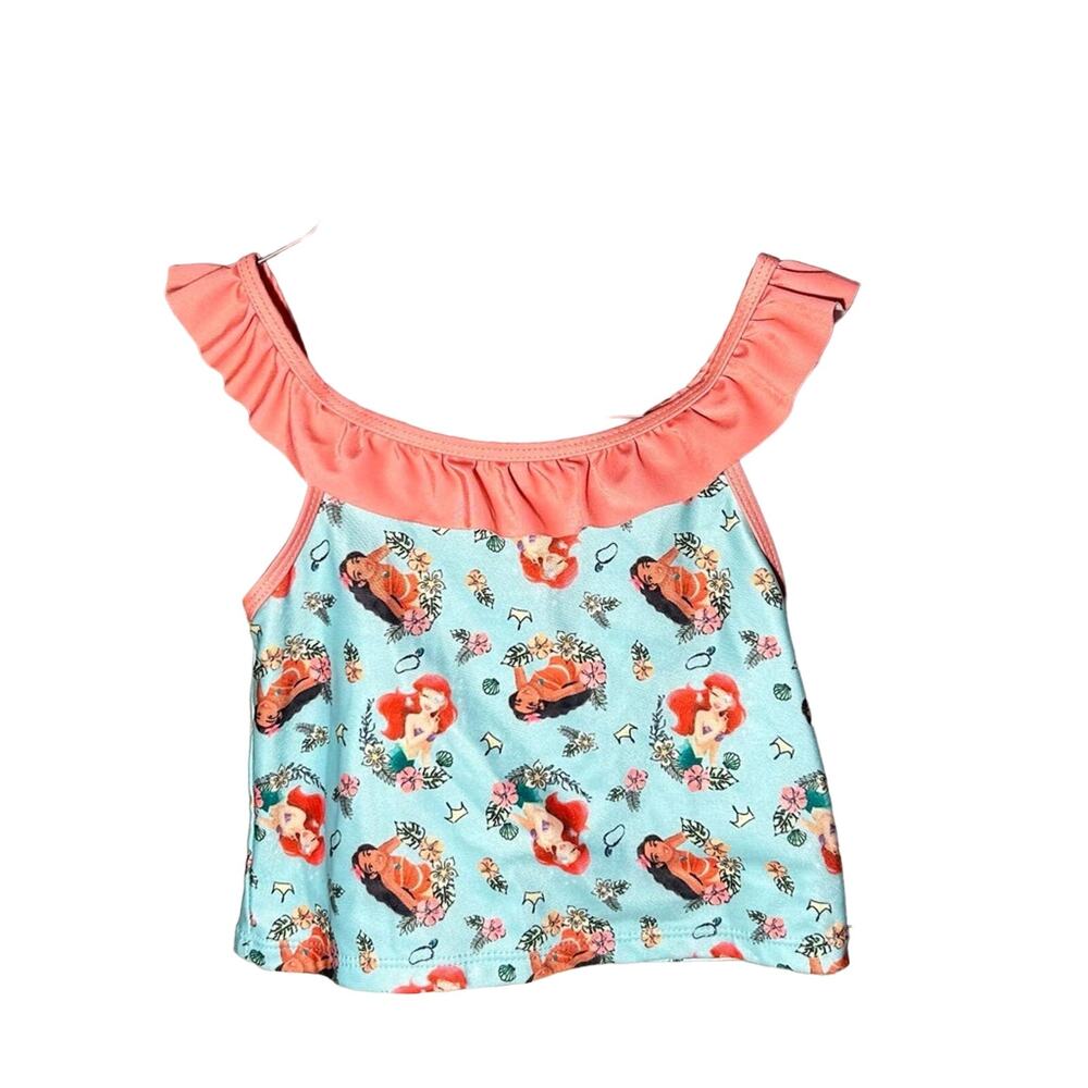 Girls Disney Swim Top Ariel Moana pink ruffle size XS